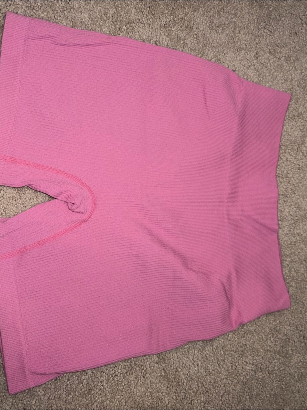 Pink Women’s Ribbed Stretch Shorts - Picture 3 of 3